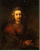 REMBRANDT Harmenszoon van Rijn Man with a Magnifying Glass du Norge oil painting reproduction
